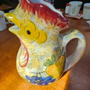 vintage mesa international rooster pitcher hand painted stamped on bottom